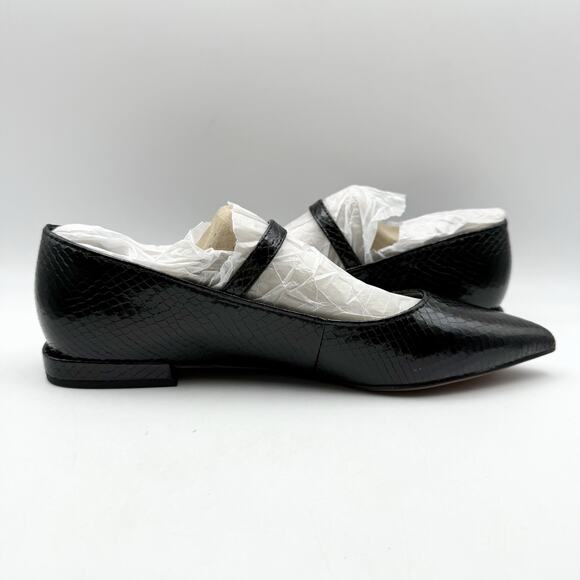 Franco Sarto Womens Nalin Mary Jane Flats US 8 M EU 38.5 Black Snake Print NIB - Picture 4 of 12